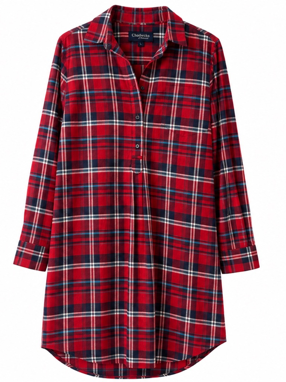 Chadwicks of Boston Red  Plaid Shirt Dress Size  large